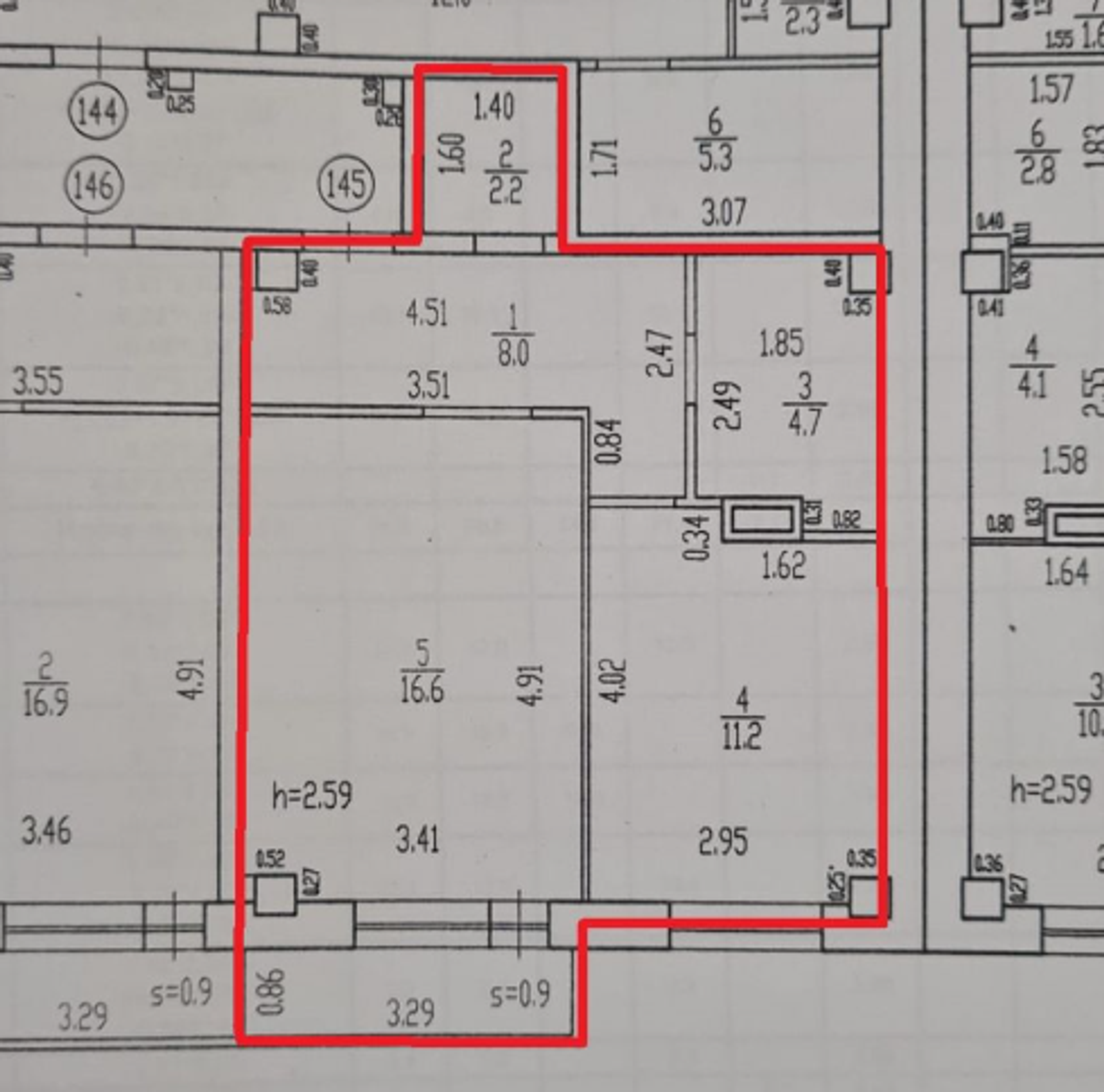 Однокомнатная квартира 42,7 м2